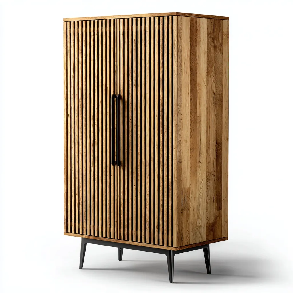 Armadio in legno e metallo a due ante - 110x50x180 cm - colore marrone-nero - stile industriale moderno-Hutete