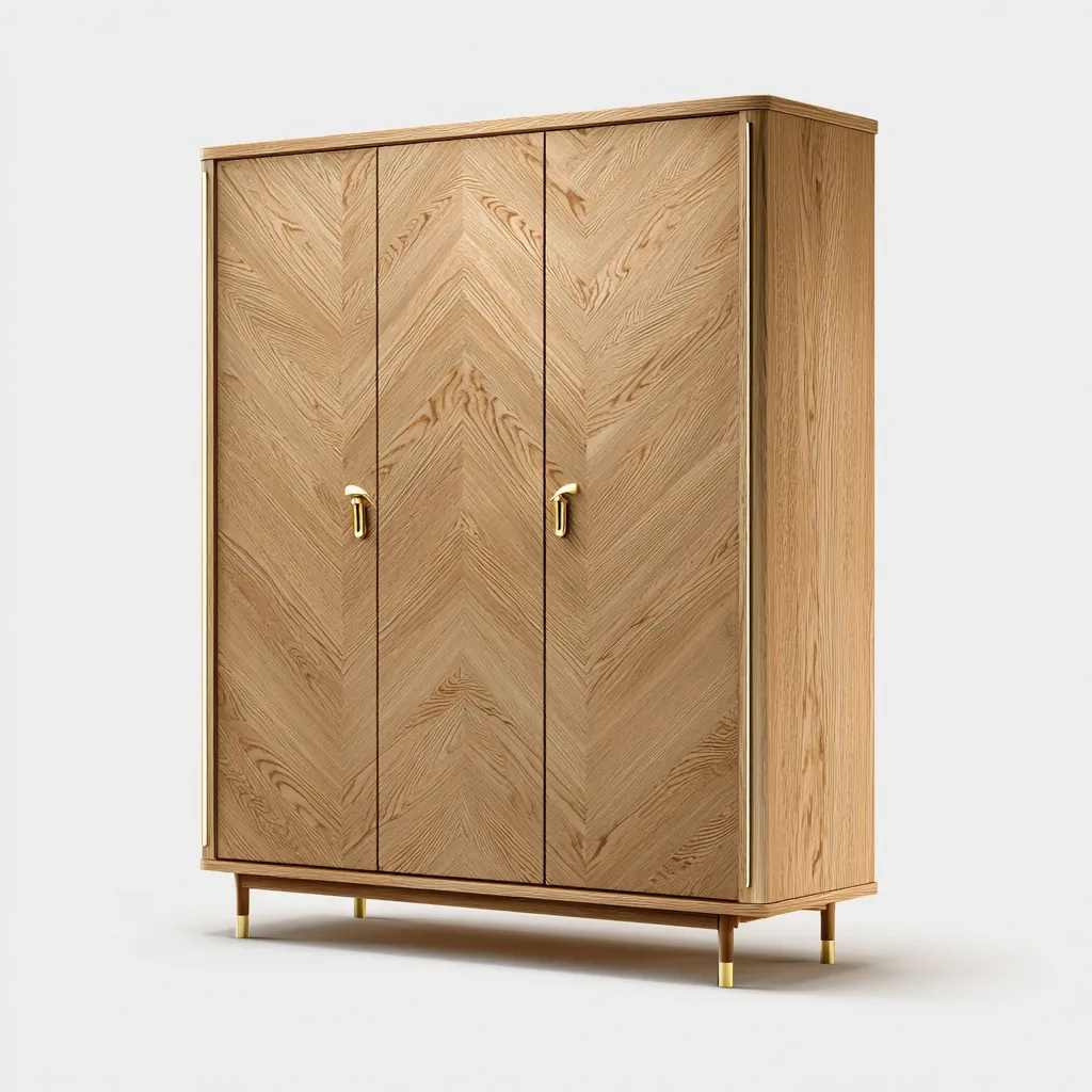 Armadio in legno massello 165x60x210 cm - legno naturale - con spazi di archiviazione e design elegante-Hutete