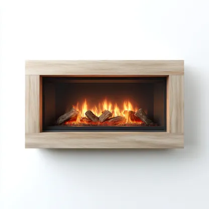 Camino elettrico in legno 115x40x75 cm - marrone chiaro - design moderno-Hutete