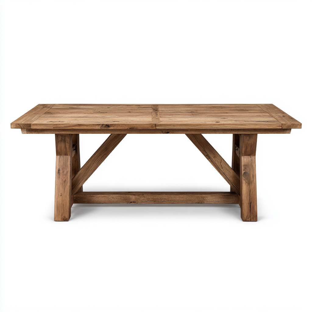 Tavolo da giardino - legno massiccio rettangolare - 200x90x75 cm - marrone - design rustico-Hutete