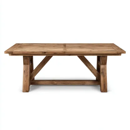 Tavolo da giardino - legno massiccio rettangolare - 200x90x75 cm - marrone - design rustico-Hutete