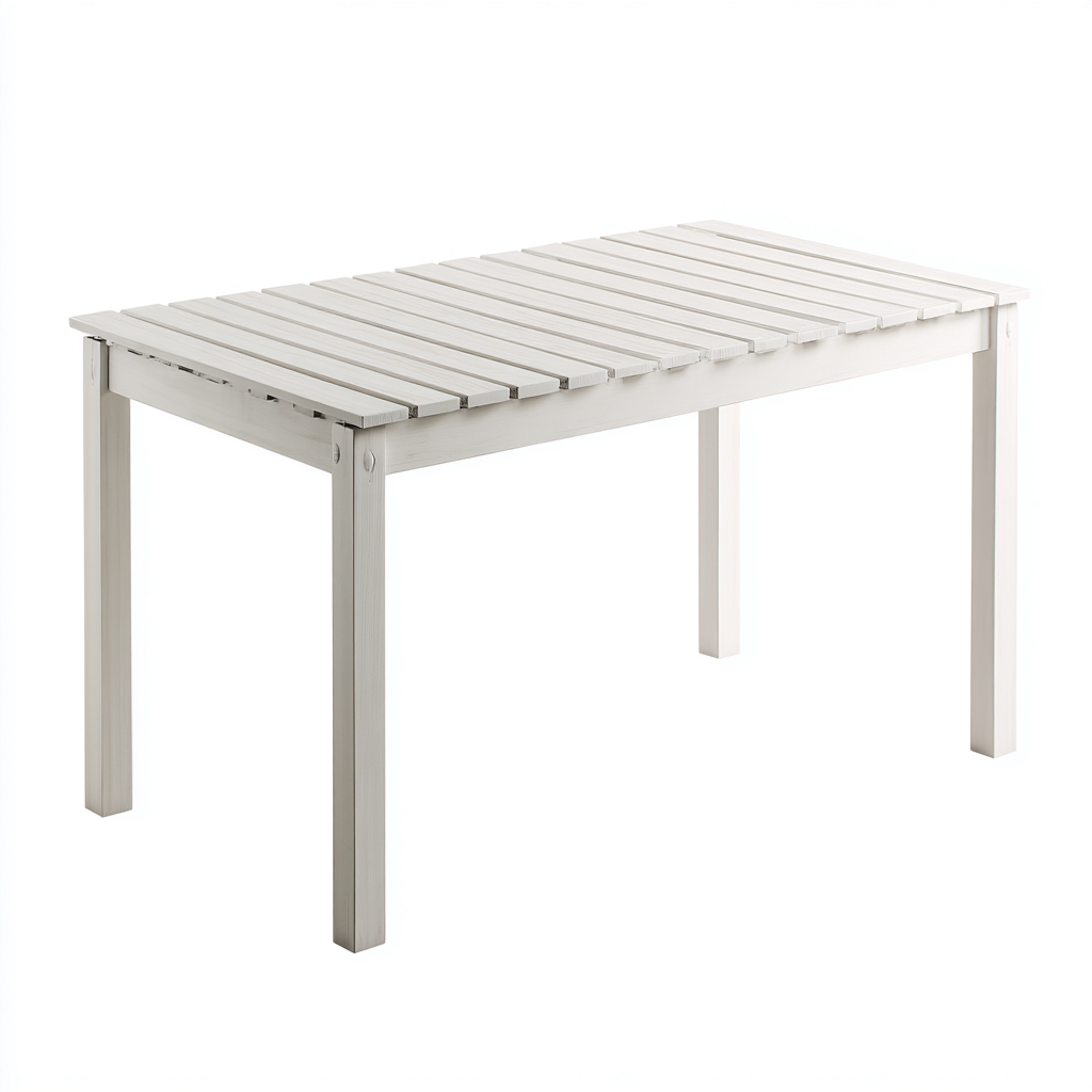 Tavolo da giardino - plastica rettangolare - 150x90x75 cm - bianco - design semplice resistente-Hutete