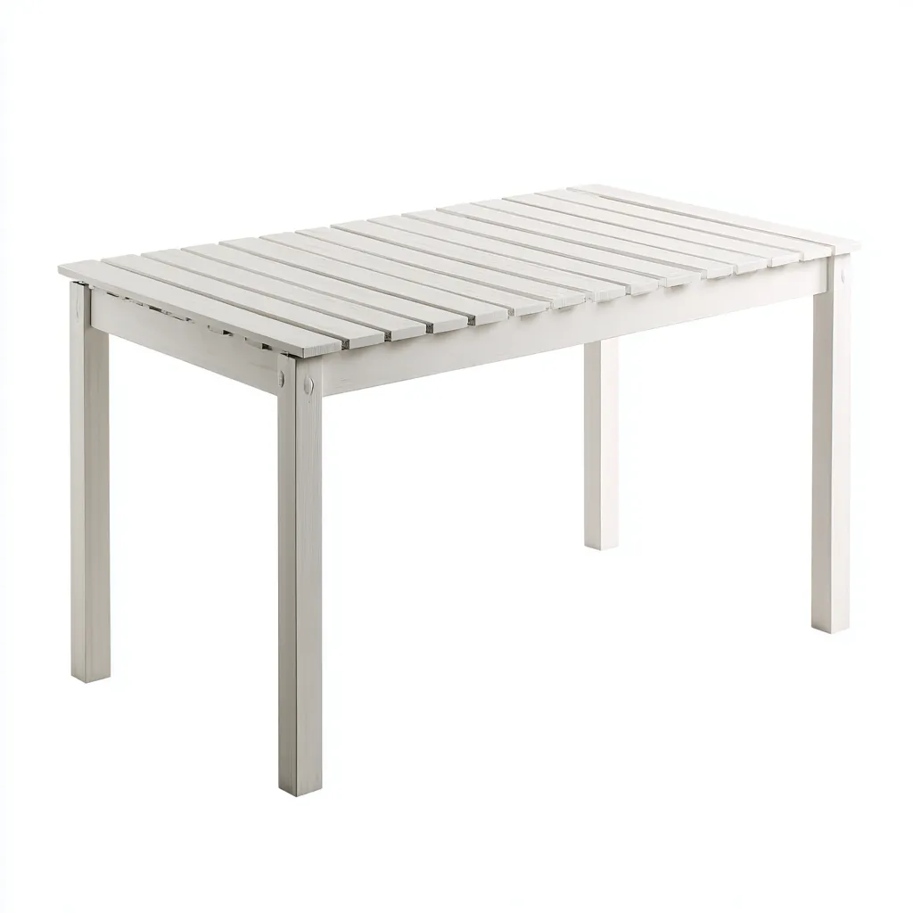 Tavolo da giardino - plastica rettangolare - 150x90x75 cm - bianco - design semplice resistente-Hutete