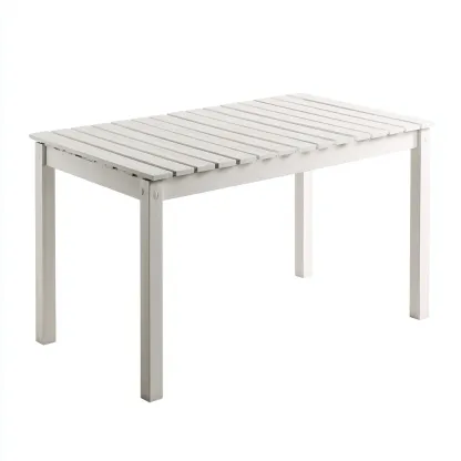 Tavolo da giardino - plastica rettangolare - 150x90x75 cm - bianco - design semplice resistente-Hutete