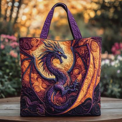 Wild Dragon Quilted Tote  Bag