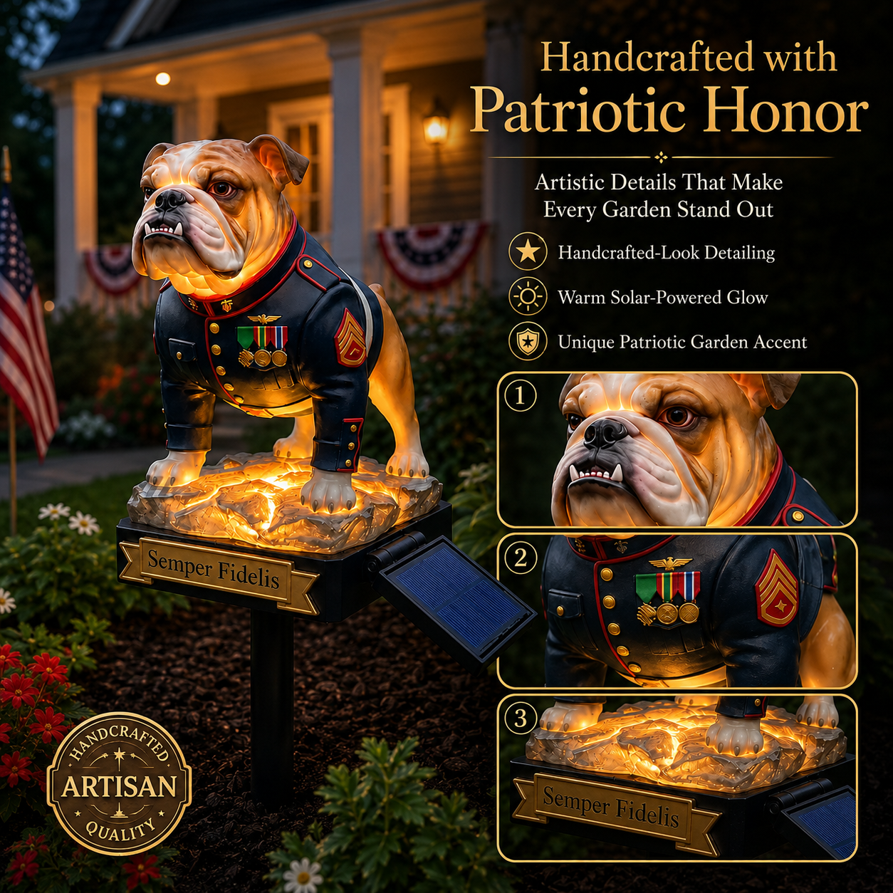 🔥Last Day 50% OFF🔥 - USMC Devil Dog Semper Fidelis Solar Garden Light