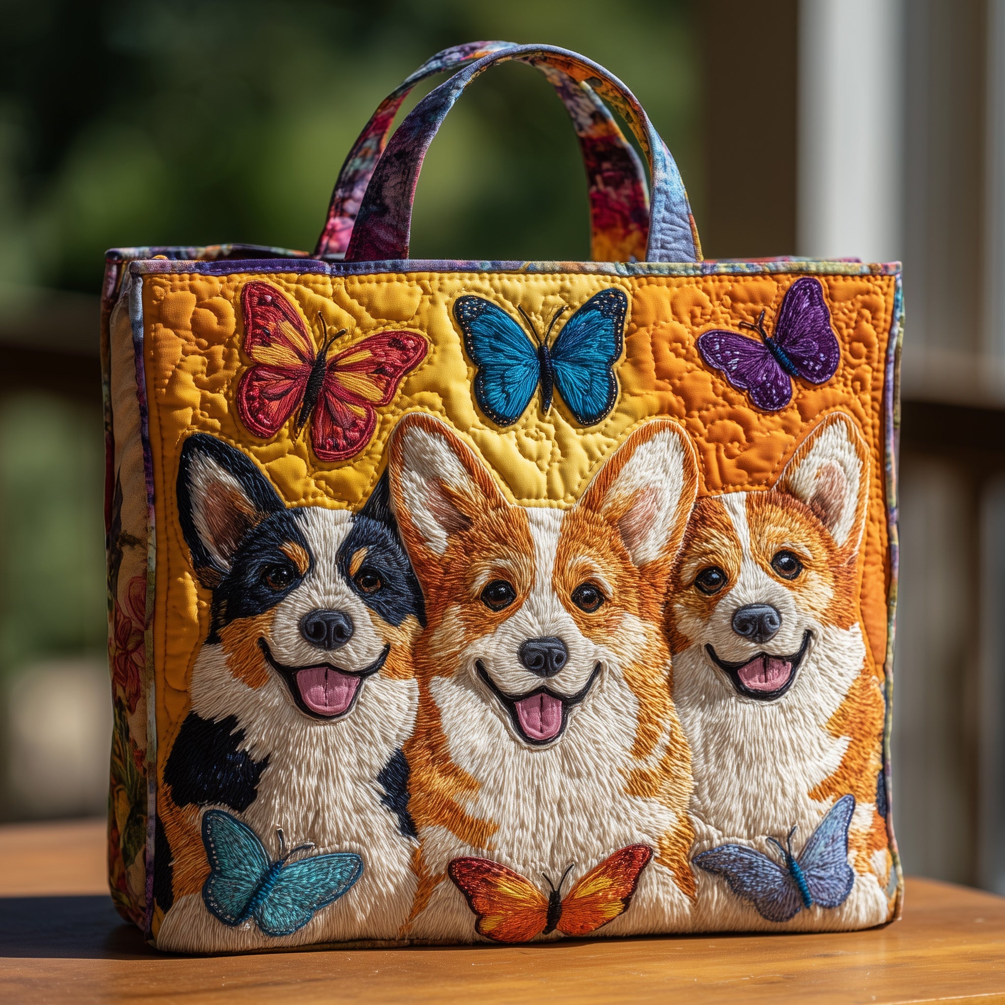 Adorable Corgi Quilted Tote Bag GFTOHD9736