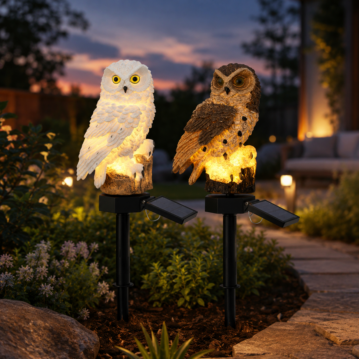 Waterproof Solar Owl Light – LED Pathway Light for Lawn, Garden & Outdoor Decor