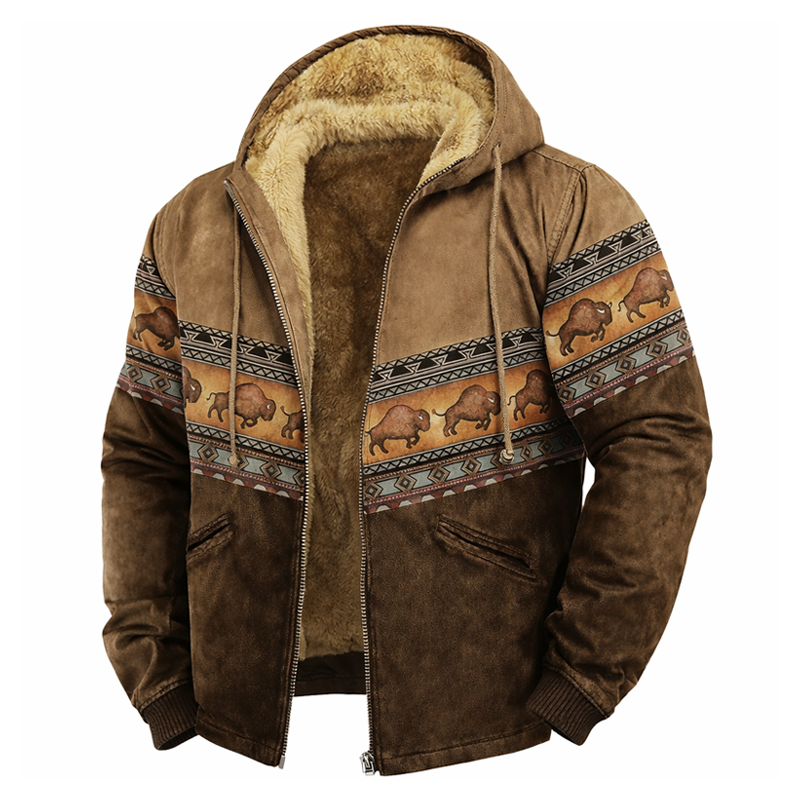 ⏰Promotion 50% OFF-Men’s Vintage Cashmere-Lined Hooded Jacket.