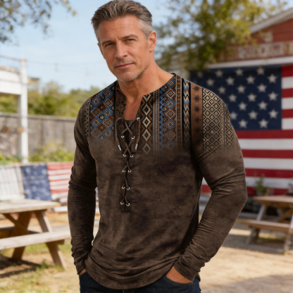 ⏰Promotion 50% OFF -Men’s Vintage Cotton Long Sleeve Henley Shirt