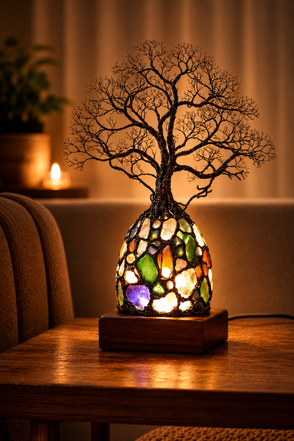 ✨ Bring Positive Energy & Peace Into Your Home With This Stunning Crystal Tree Lamp