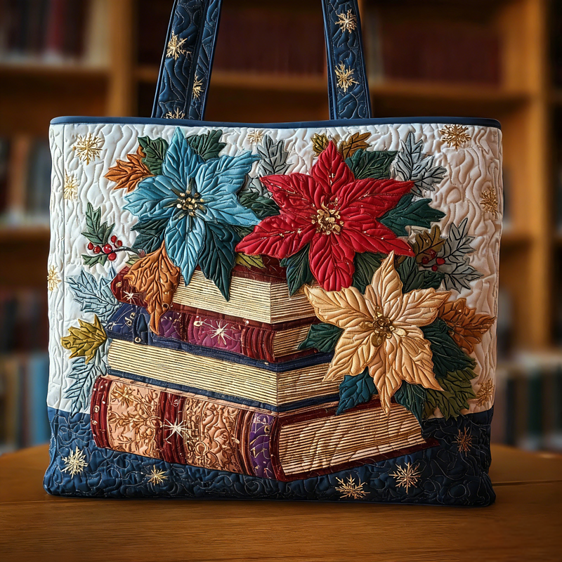 ⏰Promotion 50% OFF - Floral Bookish Quilted Tote Bag 