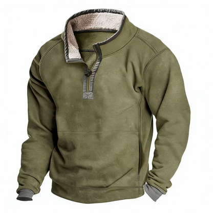 ⏰Promotion 50% OFF -Men’s Premium Sherpa Fleece Half Zip Sweatshirt