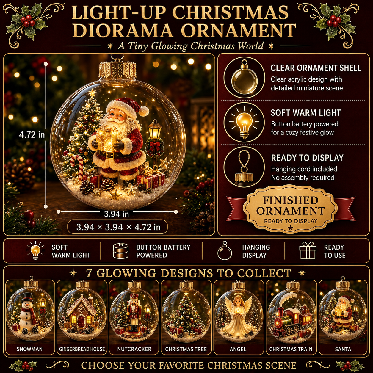 🔥 LIMITED-TIME 50% OFF — ✨🎄 Magical Light-Up Christmas Ornament