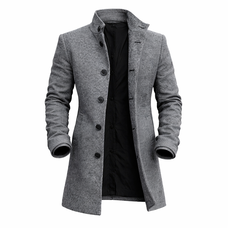 ⏰Promotion 50% OFF -Men’s Slim Fit Plaid Stand Collar Coat