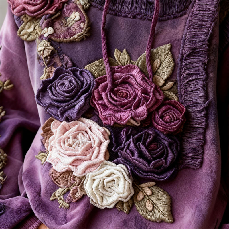 🎄Clearance Sale🔥Women's Vintage Floral Patchwork Color Block Hoodie