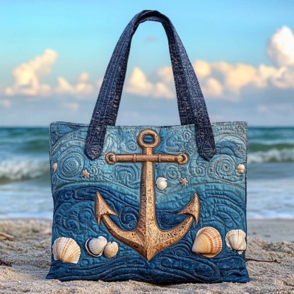 Ocean Charm Quilted Tote  Bag