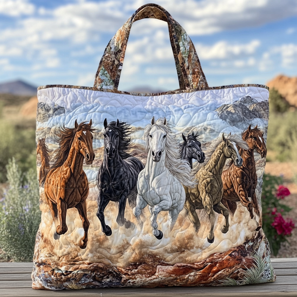 Horse Spirit Quilted Tote  Bag