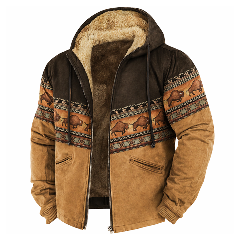 ⏰Promotion 50% OFF-Men’s Vintage Cashmere-Lined Hooded Jacket.