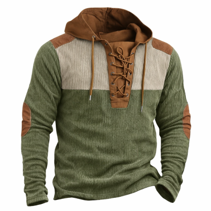 ⏰Promotion 50% OFF -Men’s Retro Lace-Up Hooded Pullover