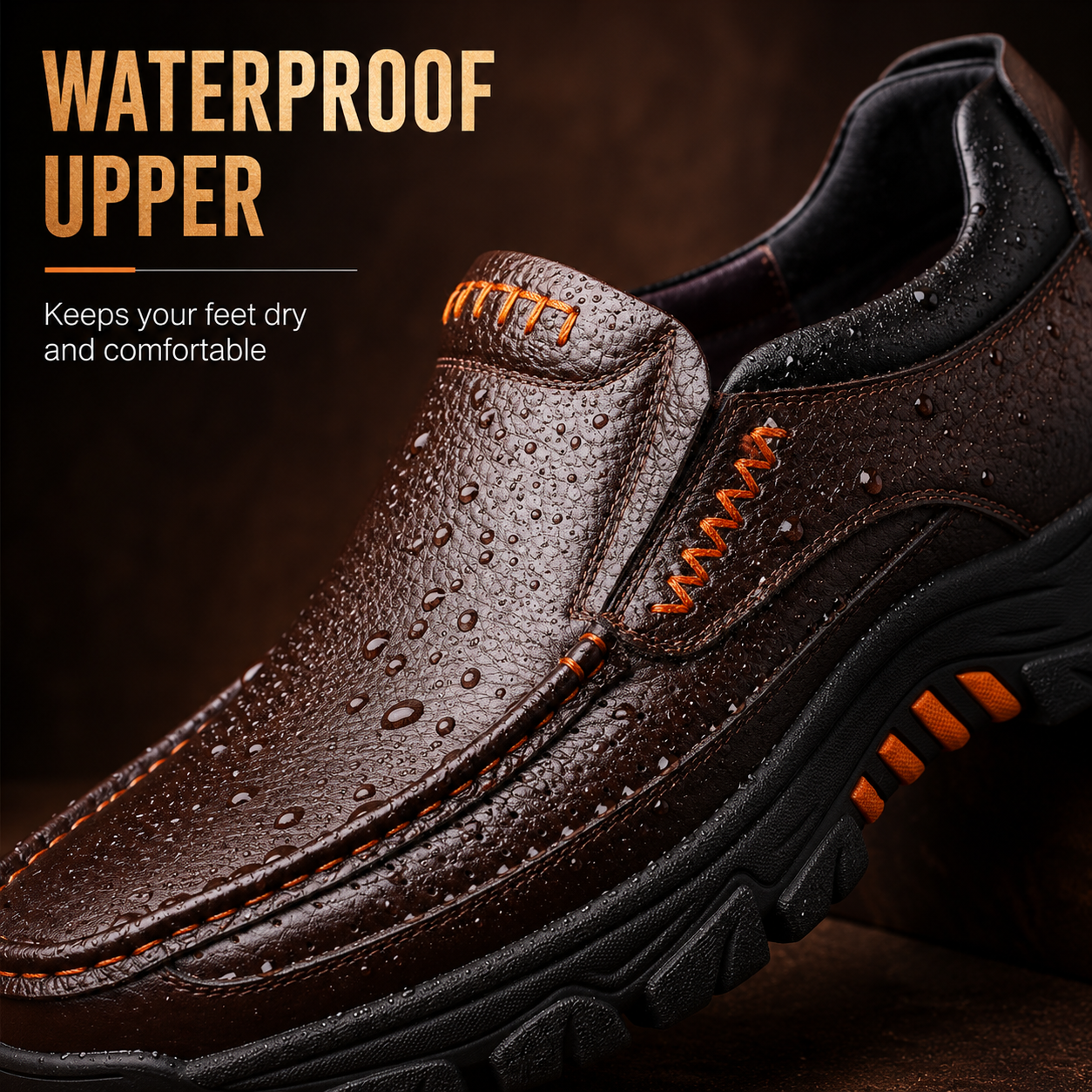 ⏰Limited Time Offer--50% OFF 🎉Men's waterproof and non-slip soft insole corrective leather shoes