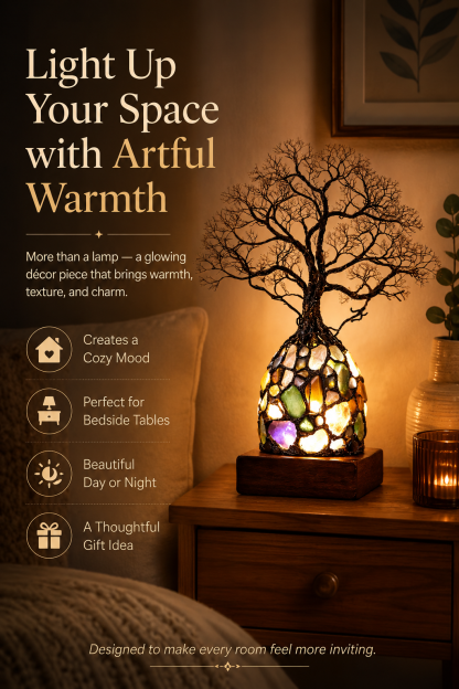 ✨ Bring Positive Energy & Peace Into Your Home With This Stunning Crystal Tree Lamp