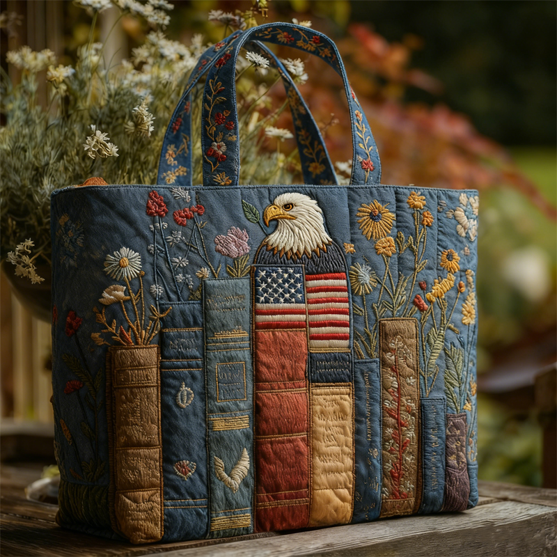Floral Bookish Quilted Tote Bag GFTONL5490