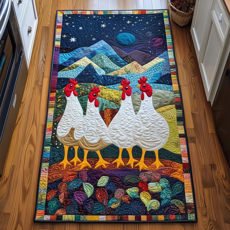 Whimsical Chicken Runner Rug 