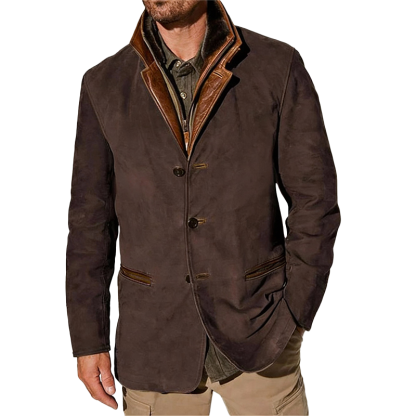 ⏰Promotion 50% OFF -Men's Vintage Mid-Length Leather Jacket