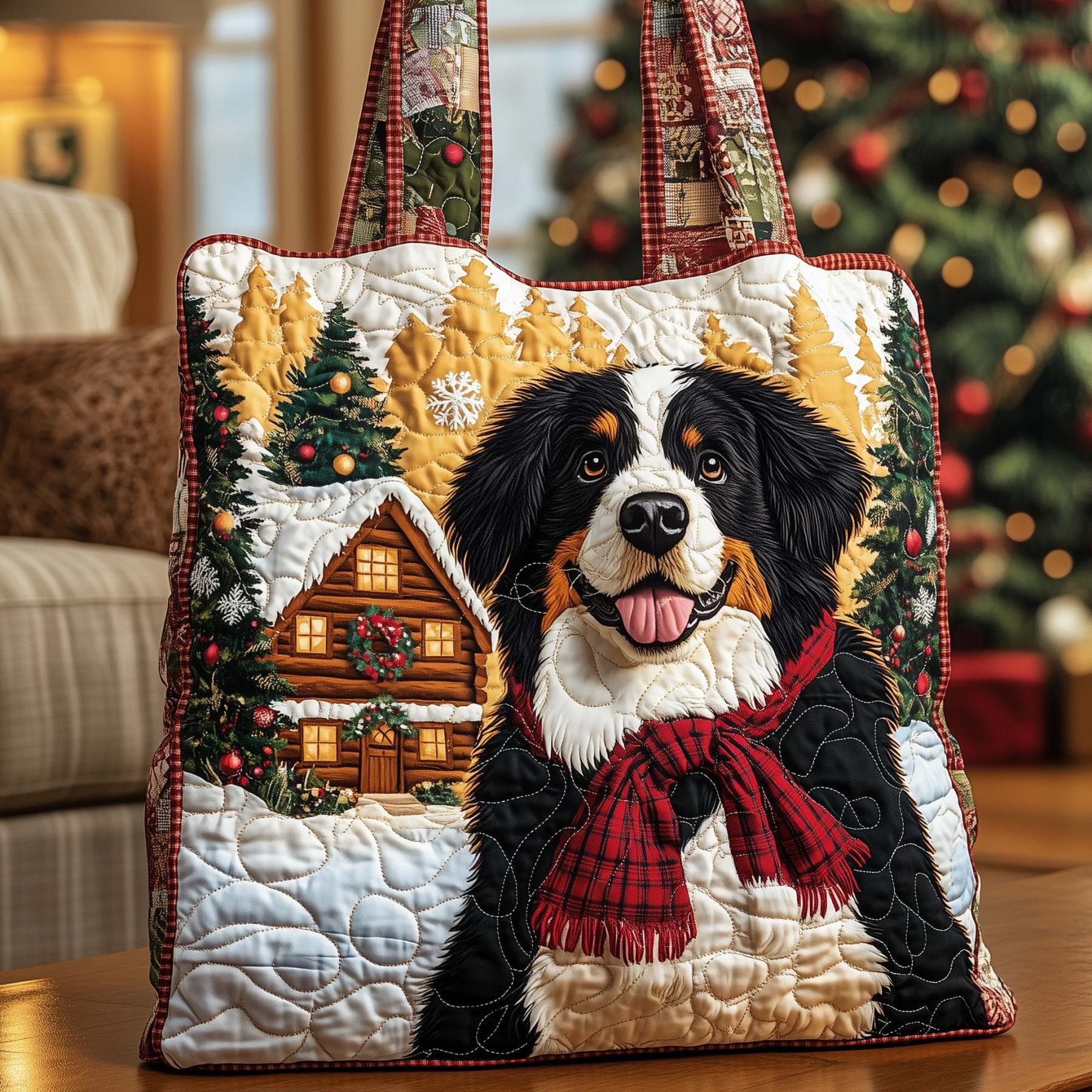 Cabin Bernese Quilted Tote Bag GFTOYC964