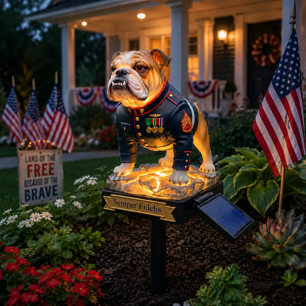 🔥Last Day 50% OFF🔥 - USMC Devil Dog Semper Fidelis Solar Garden Light