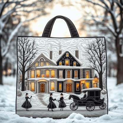 Snowy Town Quilted Tote Bag GFTONT3475