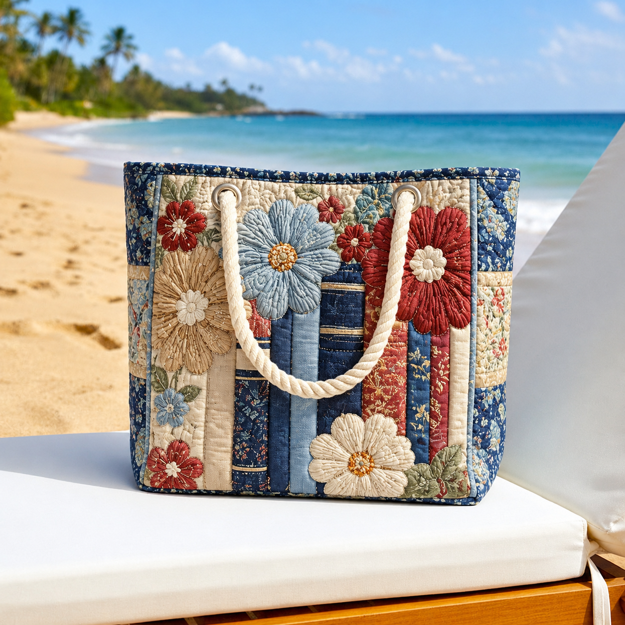 Blooming Books Quilted Beach Bag GFTOQA1532