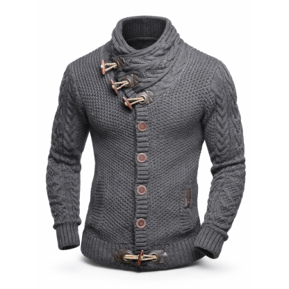 ⏰Promotion 50% OFF -Men’s Wool Cable-Knit Toggle Cardigan with Shawl Collar