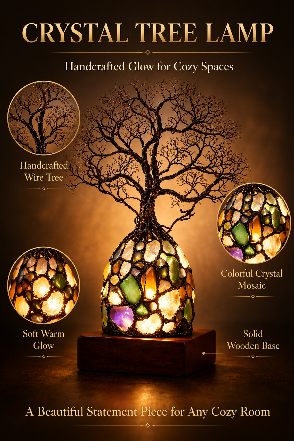 ✨ Bring Positive Energy & Peace Into Your Home With This Stunning Crystal Tree Lamp
