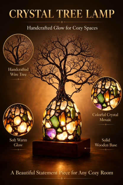 ✨ Bring Positive Energy & Peace Into Your Home With This Stunning Crystal Tree Lamp