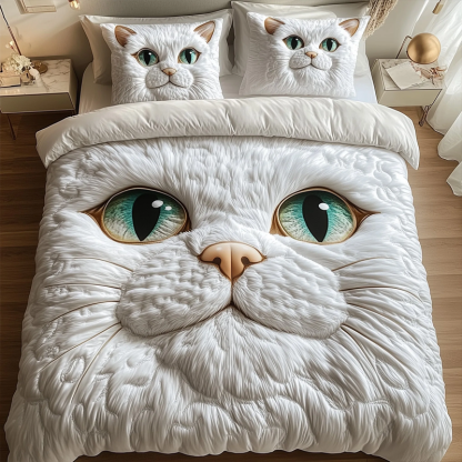 ⏰Promotion 50% OFF -Purrfectly Cat 3-Piece Quilted Bedding Set 