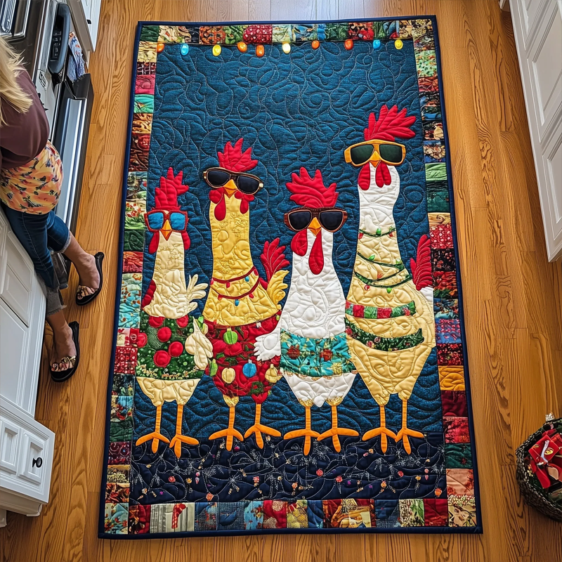 Whimsical Chicken Runner Rug 