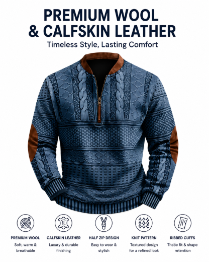 ⏰Promotion 50% OFF -Men’s Vintage Western Wool Zip Pullover