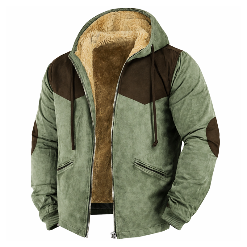 ⏰Promotion 50% OFF-Men’s Vintage Cashmere-Lined Hooded Jacket.