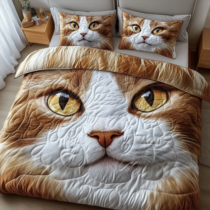 ⏰Promotion 50% OFF -Purrfectly Cat 3-Piece Quilted Bedding Set 