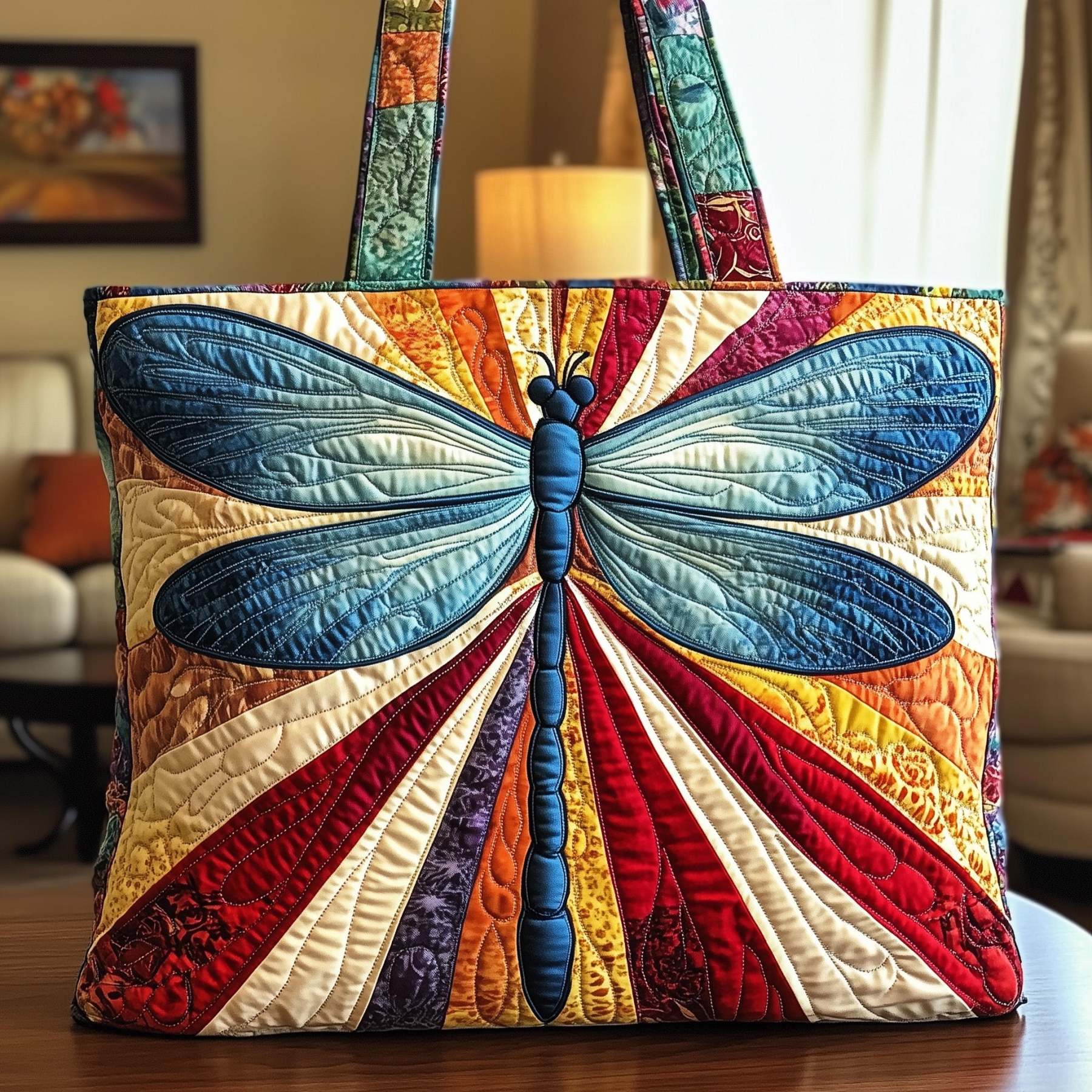 Rustic Dragonfly Quilted Tote Bag GFTONT1033