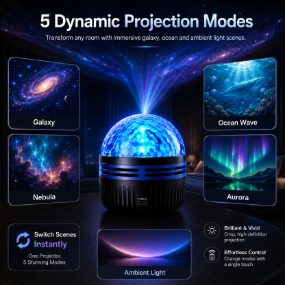 🌌5DMini Galaxy Star Projector✨