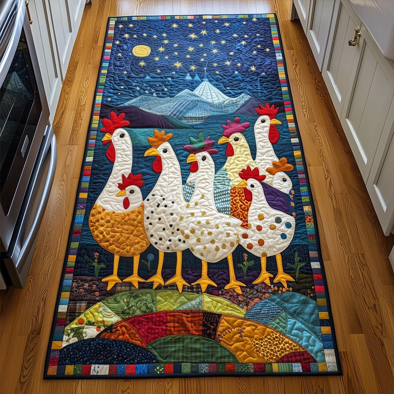 Whimsical Chicken Runner Rug 