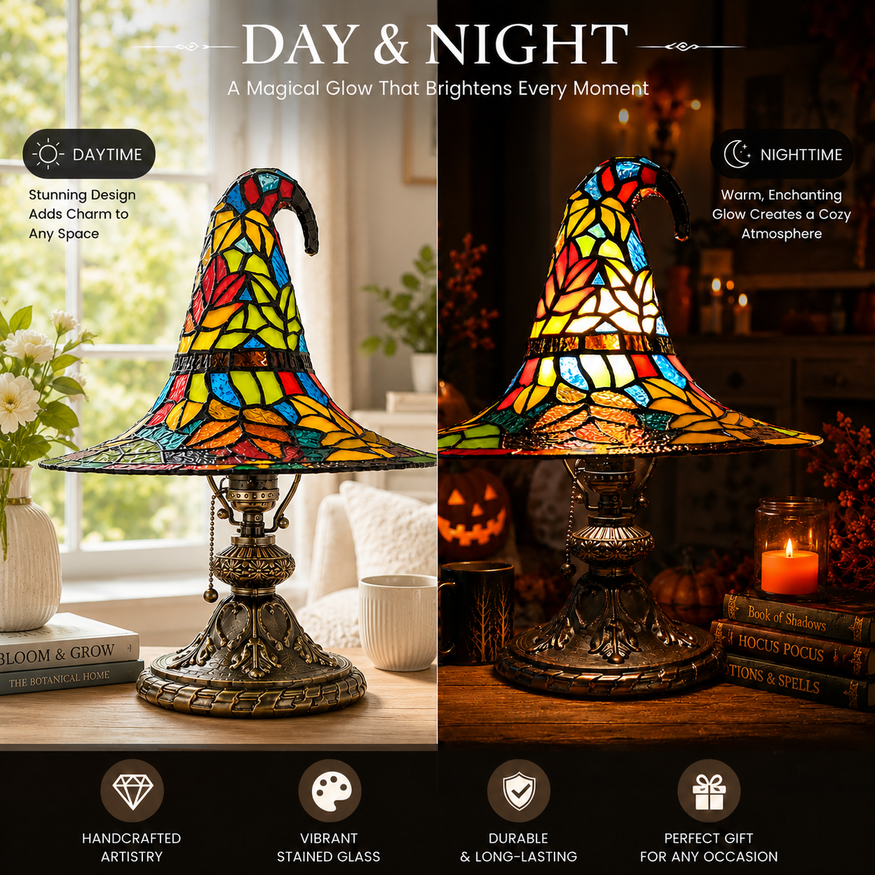 🔥Magical Halloween Stained Glass-Style Lamps – 50% OFF Today🎁