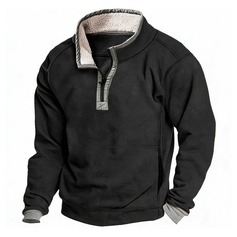 ⏰Promotion 50% OFF -Men’s Premium Sherpa Fleece Half Zip Sweatshirt