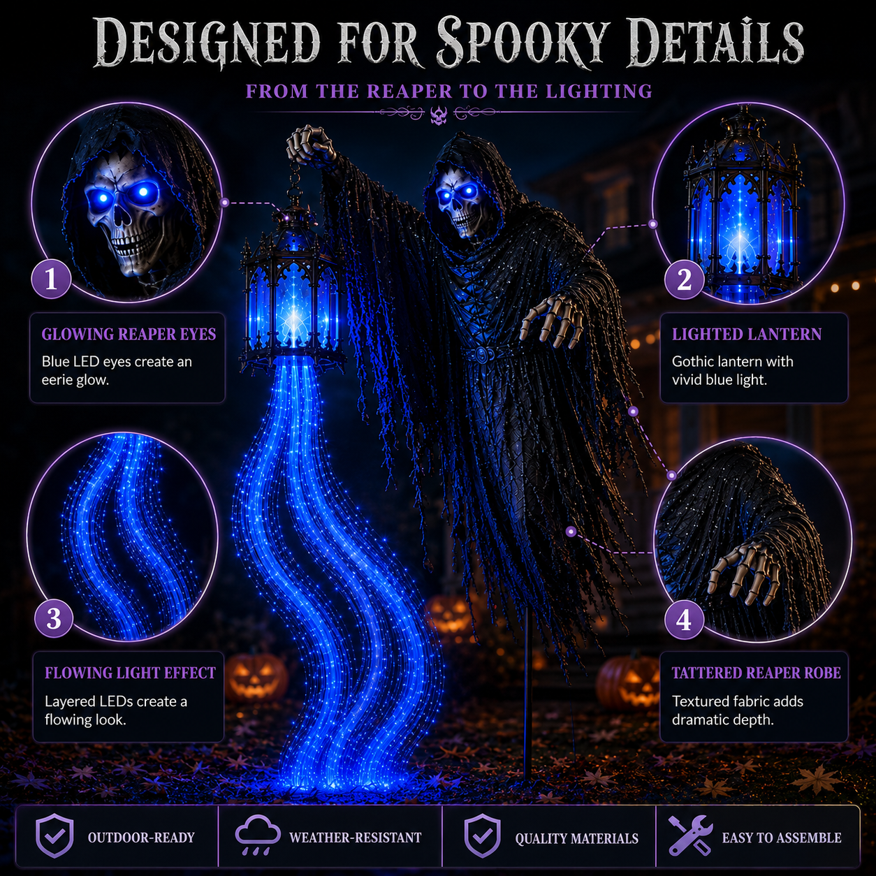 🎁Today 50% OFF🎁💀Halloween Soul Harvester Animated Garden Light