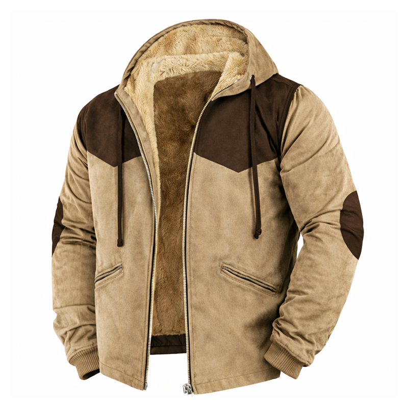 ⏰Promotion 50% OFF-Men’s Vintage Cashmere-Lined Hooded Jacket.