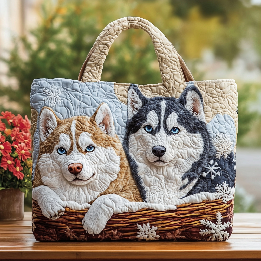 Husky Spirit Quilted Tote Bag