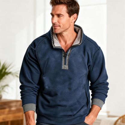 ⏰Promotion 50% OFF -Men’s Premium Sherpa Fleece Half Zip Sweatshirt